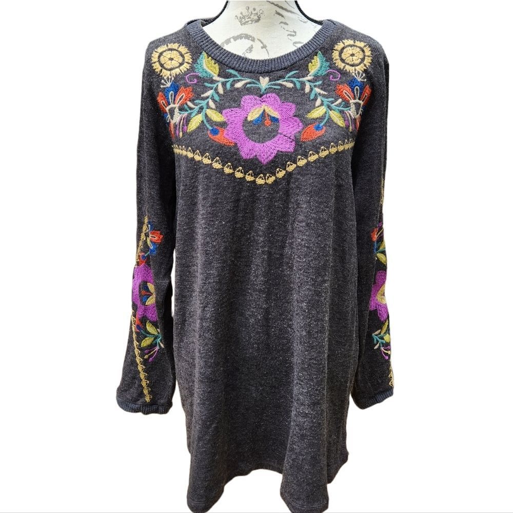 Johnny Was Biya Tunic Sweater Poncho Style B9297 Wool Blend Women's size Large